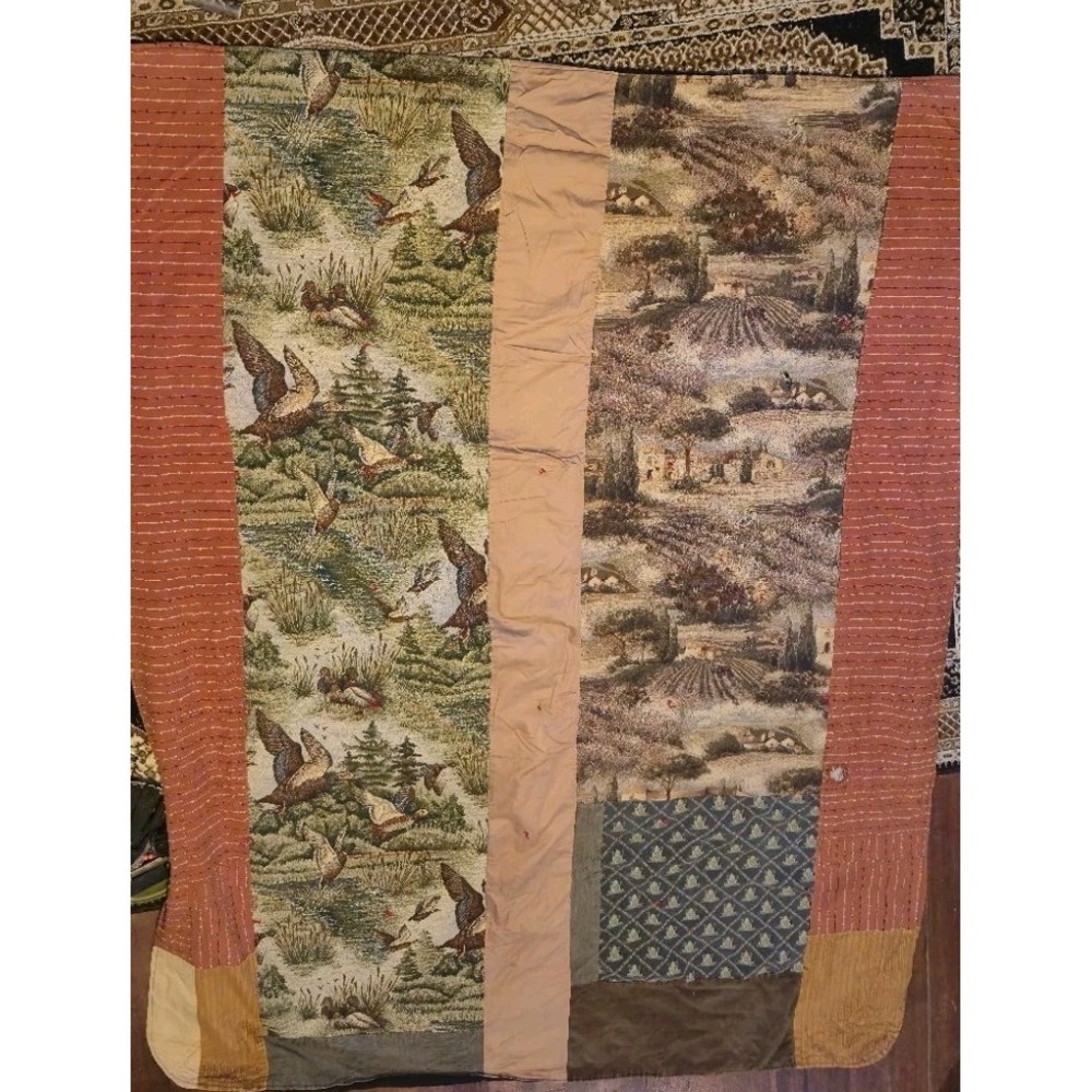 Rustic Hunting Patchwork Quilt Throw 58x76 🦆 Cabin Decor READ